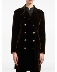 Giorgio Armani - Velvet-Effect Double-Breasted Coat - Lyst