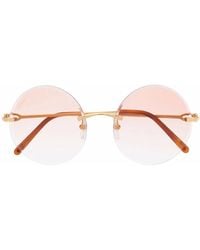 Cartier - C Décor Round-Frame Sunglasses - Lyst