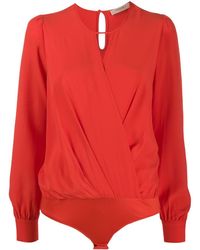Twin Set Blusa con abertura - Rojo