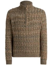 Etro - Cable-Knit Cashmere Sweater With Zip - Lyst