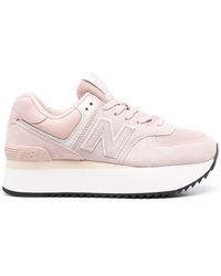 New Balance 574 Chunky Platform Sneakers in White | Lyst