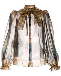 Dolce & Gabbana Bluse mit Print - Braun