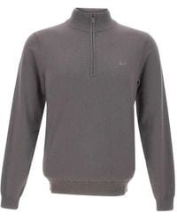 Sun 68 - Half-Zip Ribbed Sweater - Lyst