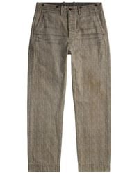 RRL - Herringbone-Pattern Cotton Trousers - Lyst