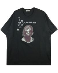 Yohji Yamamoto - Katoenen T-shirt Met Grafische Print - Lyst