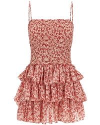 Isabel Marant - Robe À Imprimé Fleuri Elodie À Volants - Lyst