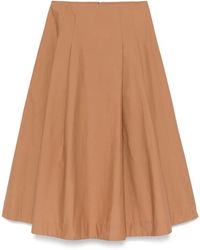 Nude - Gonna Midi Con Piega - Lyst