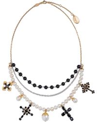 Dolce & Gabbana - 18Kt Geel- En Witgouden Sicily Halsketting Met Saffier - Lyst