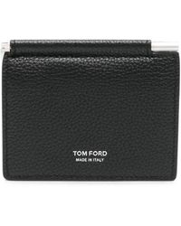 Tom Ford - Hammered-Leather Bi-Fold Wallet - Lyst