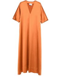 Atu Body Couture - Robe Longue En Satin À Col V - Lyst