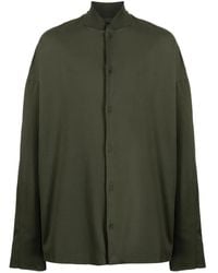 Transit - Baseball-Collar Cotton Shirt - Lyst