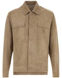 SANTORO - Suede Flap-Pocket Jacket - Lyst