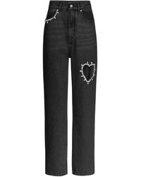 Area - Crystal-Heart Jeans - Lyst