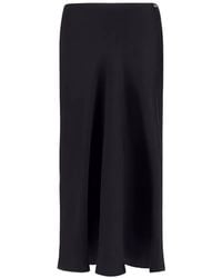 Herno - Satin-Finish Midi Skirt - Lyst