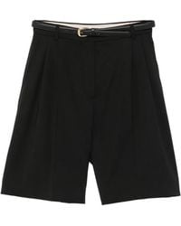 Max Mara - Adorno Belted Pleated Shorts - Lyst