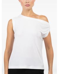 Norma Kamali - Draped Shoulder Top - Lyst