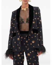 CAMILLA - Blazer Met Sterrenprint En Veren Cuffs - Lyst