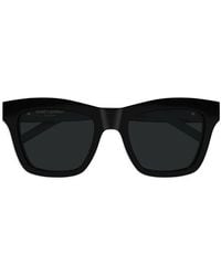 Saint Laurent - Square-Frame Logo-Plaque Sunglasses - Lyst