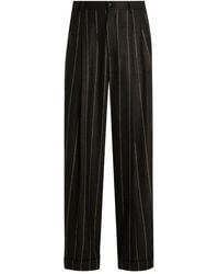 Dolce & Gabbana - Pinstripe Pleated-Front Trousers - Lyst