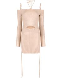 ANDREADAMO - Minikleid Aus Geripptem Strick - Lyst