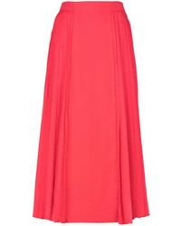 Balmain - Mini Monogram Pleated Midi Skirt - Lyst