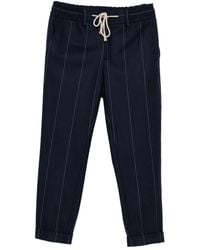 Eleventy - Pinstripe Drawstring Trousers - Lyst