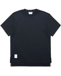 Thom Browne - Relaxed Fit Ss-t-shirt Met Zijsplitten In Lichtgewicht Jersey - Lyst