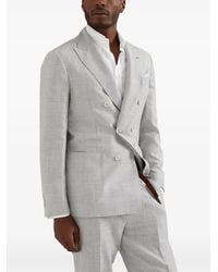 Brunello Cucinelli - Double-Breasted Checked Suit - Lyst