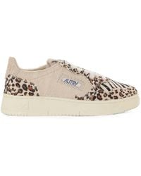 Autry - Medalist Low Leopard-Print Lace-Up Sneakers - Lyst