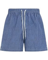 Fedeli - Geometric-Print Drawstring Swim Shorts - Lyst