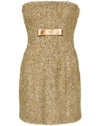 Elisabetta Franchi - Tweed-Minikleid mit eckigem Ausschnitt - Lyst