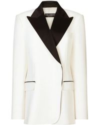 Dolce & Gabbana - Blazer Monopetto Con Revers A Lancia - Lyst