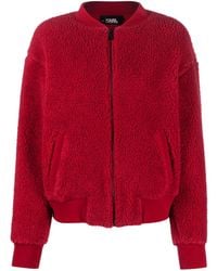 Karl Lagerfeld - Logo-embroidered Zipped Bomber Jacket - Lyst