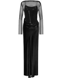 Alberta Ferretti - Kleid mit Mesh-Overlay - Lyst