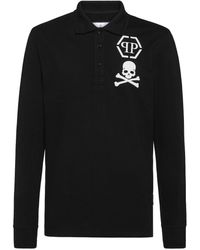 Philipp Plein - Skull-print Cotton Polo Shirt - Lyst