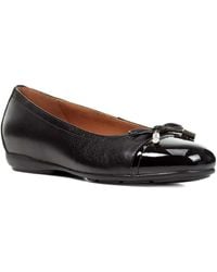 Geox - Cap-Toe Bow-Embellished Flats - Lyst