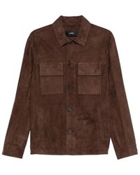 Arma - Flap-pocket Suede Overshirt - Lyst