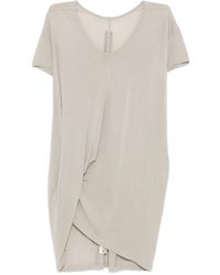 Rick Owens - T-Shirt Met Asymmetrische Afwerking - Lyst