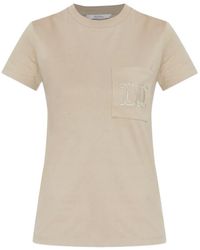Max Mara - Logo-Embroidered Pocket T-Shirt - Lyst