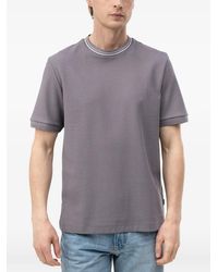BOSS - Stripe-Trim Short-Sleeve T-Shirt - Lyst