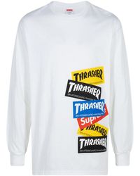 Supreme - X Thrasher Multi Logo "white" T-shirt - Lyst