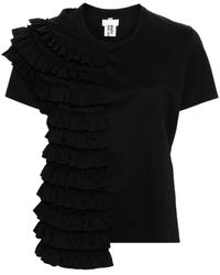 Noir Kei Ninomiya - T-shirt à volants superposés - Lyst