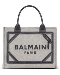 Balmain - Petit sac cabas B-Army en toile - Lyst