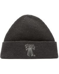 Acne Studios - Bow-Embroidered Beanie Hat - Lyst
