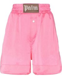 Palm Angels - Palm Boxer Logo-Patch Shorts - Lyst