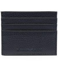 Emporio Armani - Logo-rubberised Leather Card Holder - Lyst