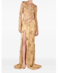 ANDREEA VENECIUC - Aurelia Bead-Embellished Lace-Overlay Maxi Dress - Lyst
