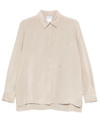 Max Mara - Geranio Embroidered-Logo Silk Shirt - Lyst