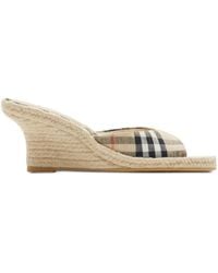 Burberry - Check Muster Slip-On Wedges - Lyst