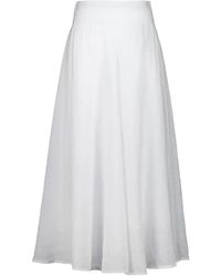 120% Lino - Midi Skirt - Lyst